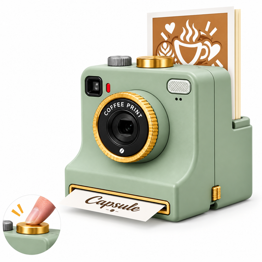Latte art en 1 clic, con cámara retro
