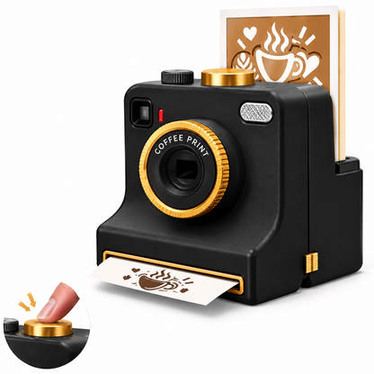 Latte art en 1 clic, con cámara retro