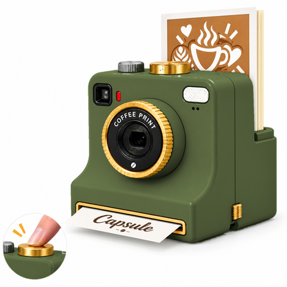 Latte art en 1 clic, con cámara retro
